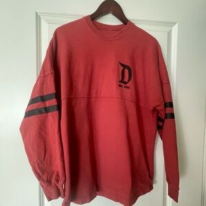 Disney Red and Black Women's Jersey Top